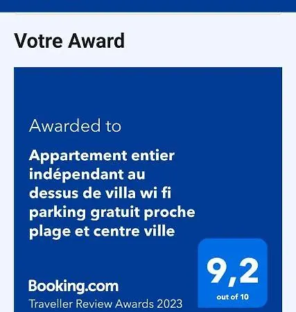 Entier Au Dessus De Villa, Climatisation Reversible Poele A Bois Tres Chaleureux , Wi Fi Parking Privee Gratuit Situation 500 M, Et Centre *